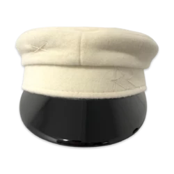 Casquette Baker Boy en laine brodée au monogramme