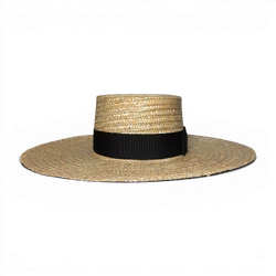Saint Tropez Wheat Straw Canotier Hat