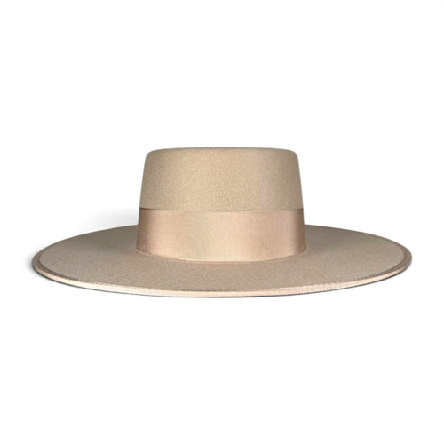 Felt Beige Canotier Hat