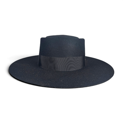 Felt Black Canotier Hat