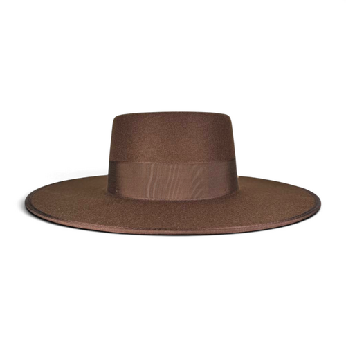 Felt Brown Canotier Hat