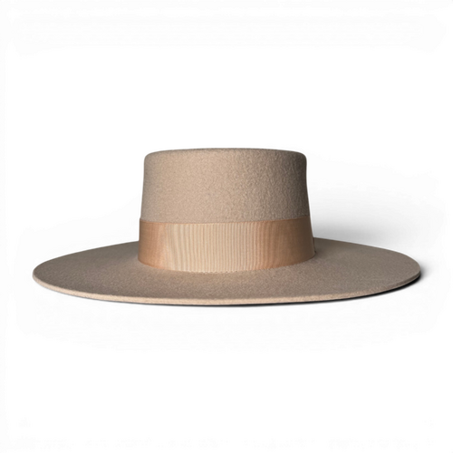Florence beige canotier hat