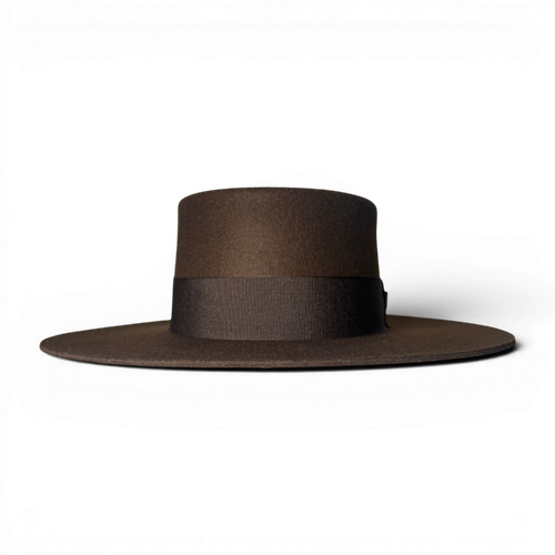Florence Brown Canotier Hat