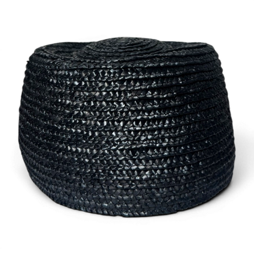 Jackie Palm Charcoal Pillbox Hat