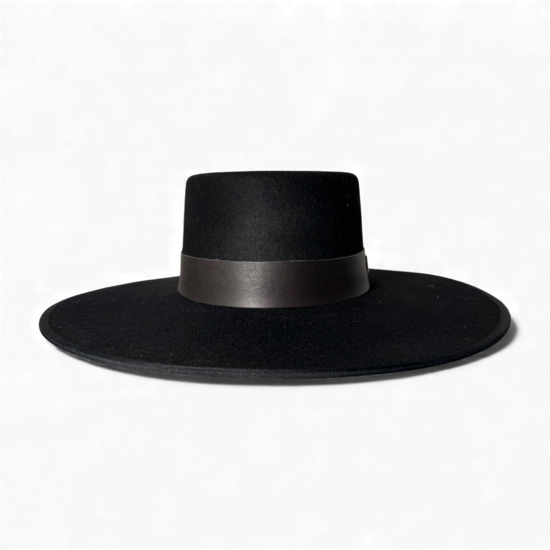 Bari Black Canotier Hat
