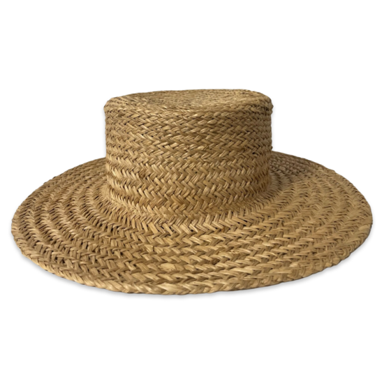 Sombrero Canotier de Paja con Adornos de Cadena