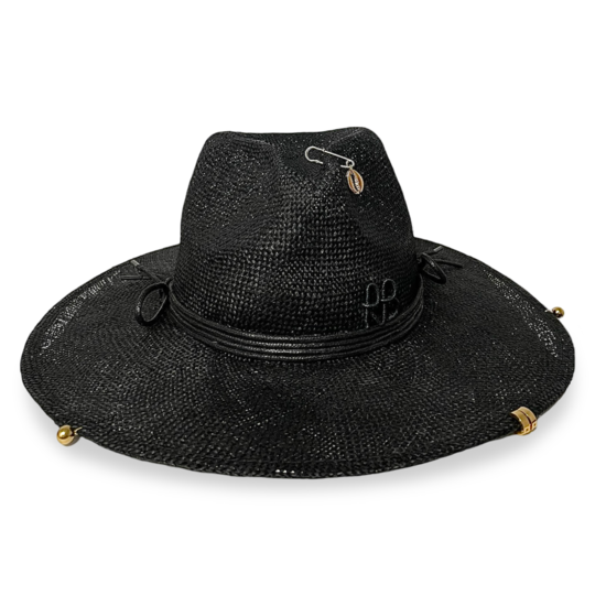 Chain Strap Straw Fedora Hat