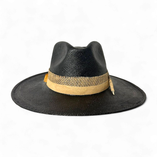 Exclusive Black Panama Palm Hat
