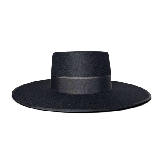 Felt Black Canotier Hat