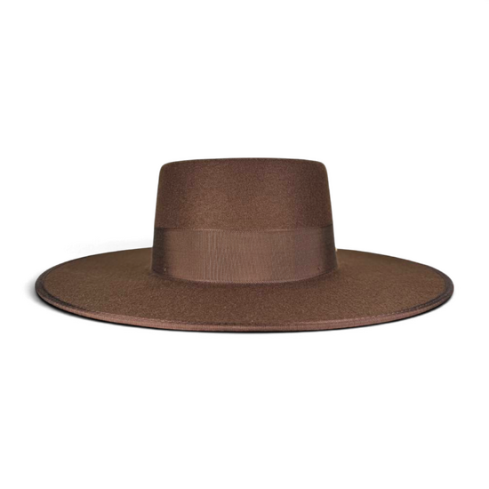 Felt Brown Canotier Hat