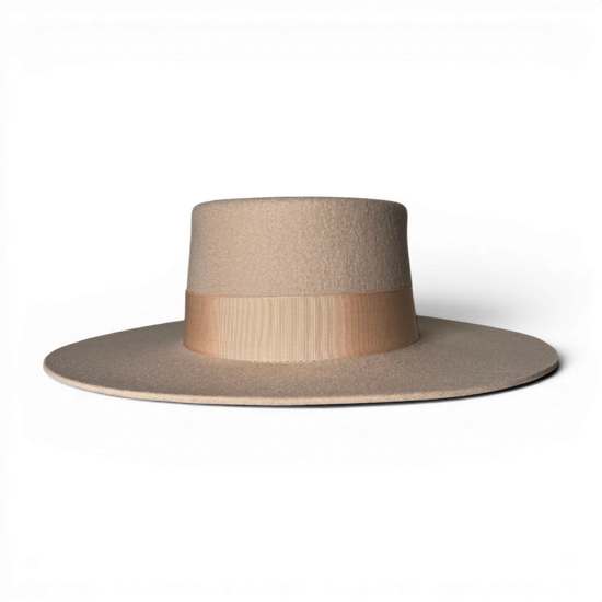 Florence beige canotier hat