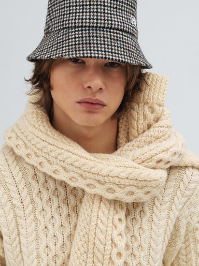 Капелюх-ведмедик з клешеним візерунком