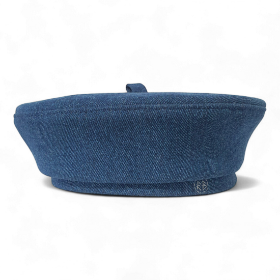 Logo-embroidered Denim Beret