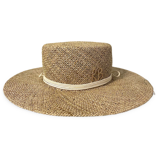 Mit Monogramm verziertes Boater-Hut
