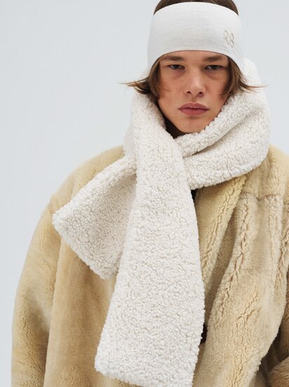 Bandeau en laine mélangée avec monogramme