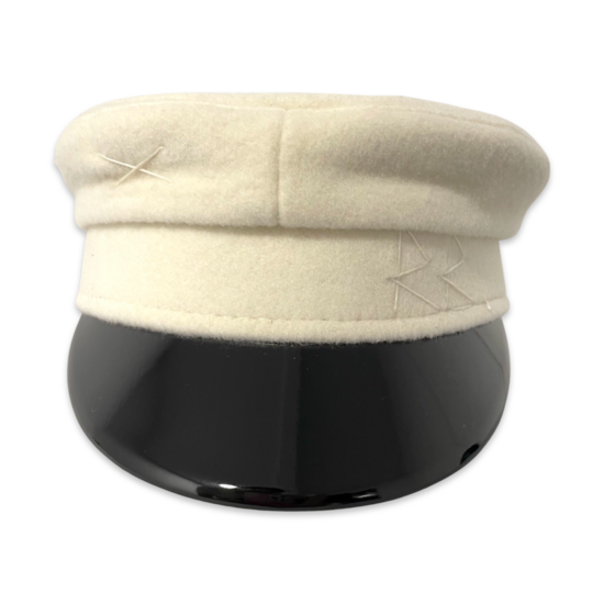 Casquette Baker Boy en laine brodée au monogramme