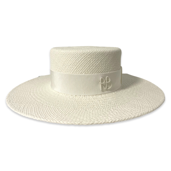 Sombrero Canotier con Correa de Cadena Doble