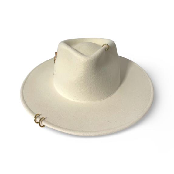 Sombrero Fedora Detalles Dorados