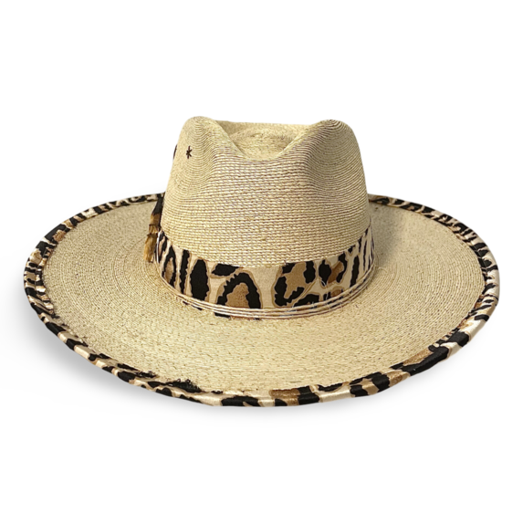 Sombrero de palma de leopardo