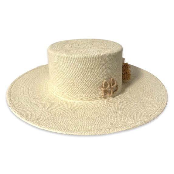 Monogram-embellished Boater Hat