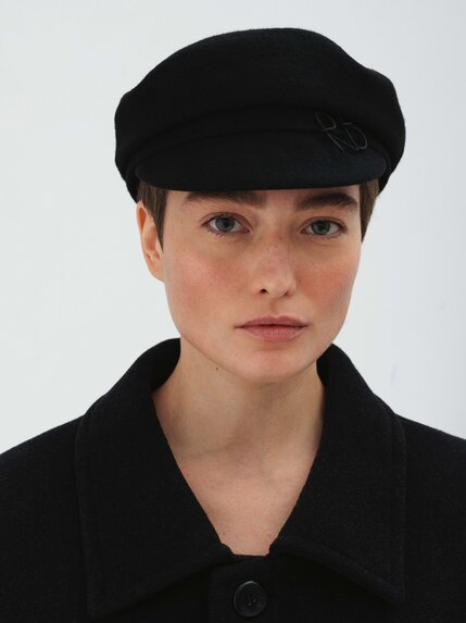 Monogram-embellished wool cap