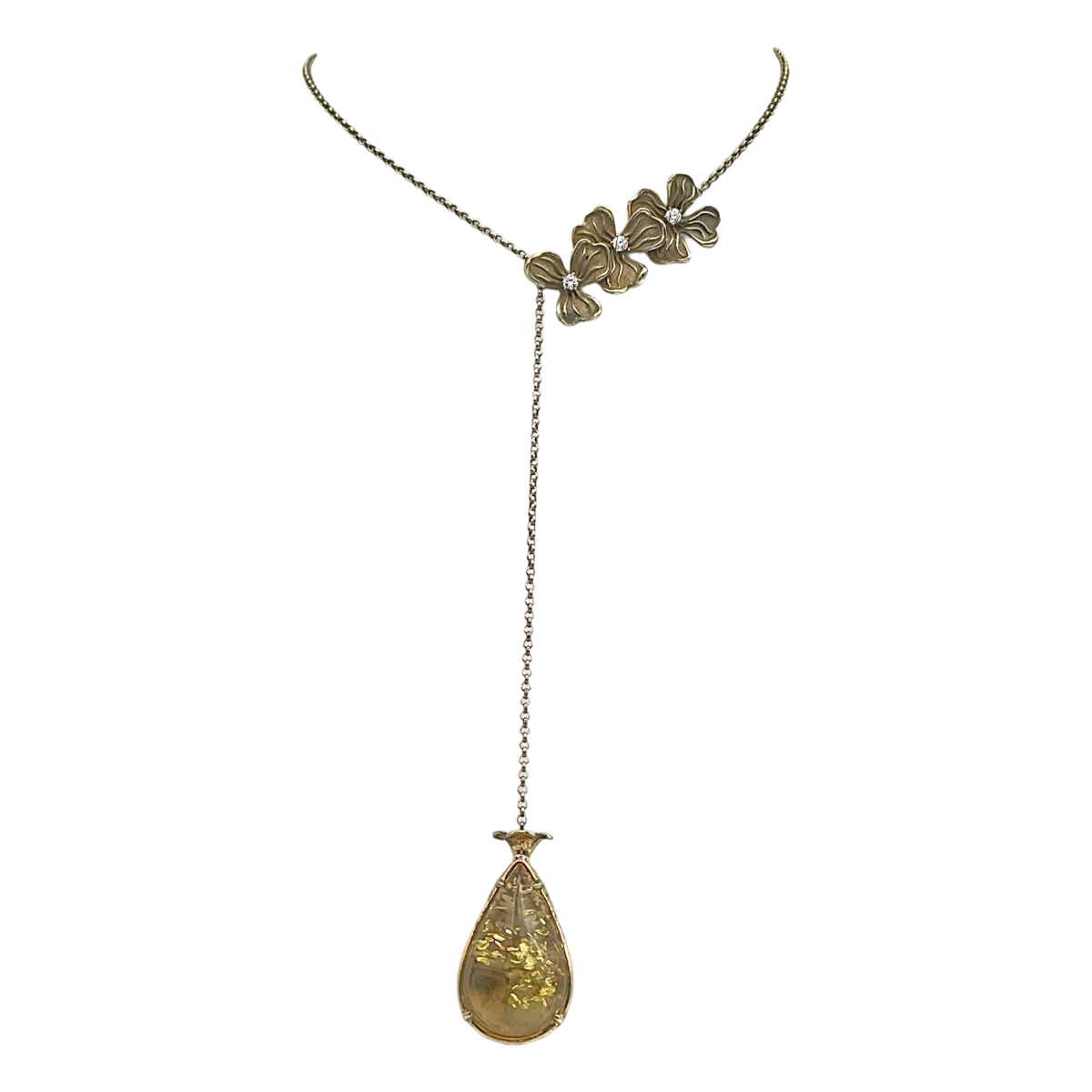 Amber gold plattierte Halskette