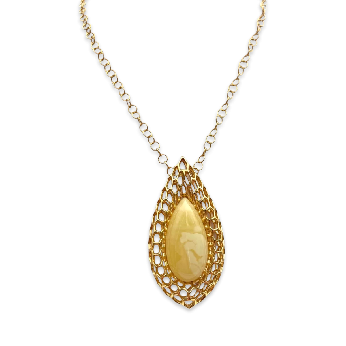 Collier en or plaqué ambre