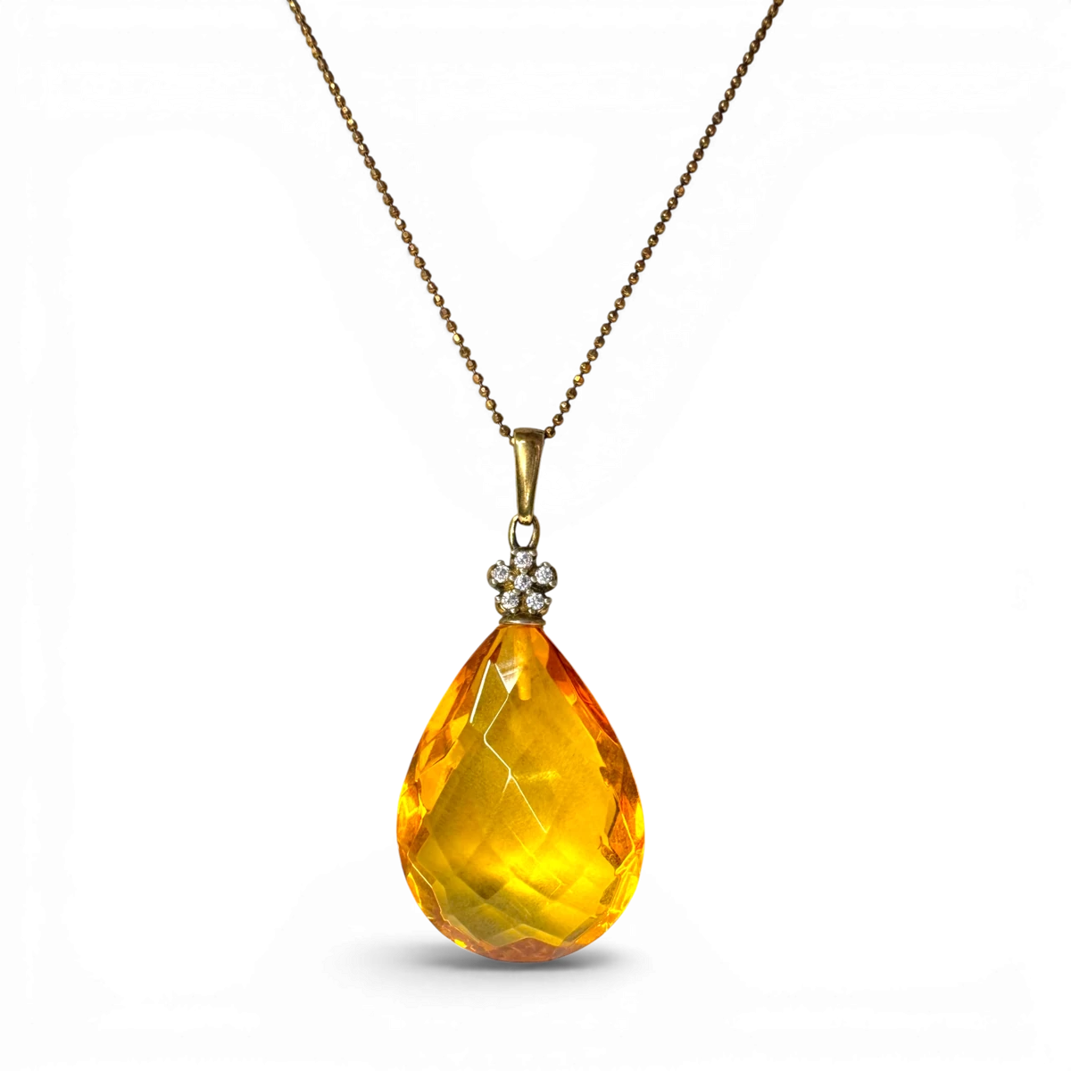 Amber gold plated necklace