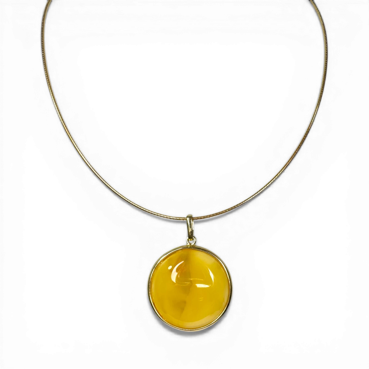 Amber silver gold plated necklace
