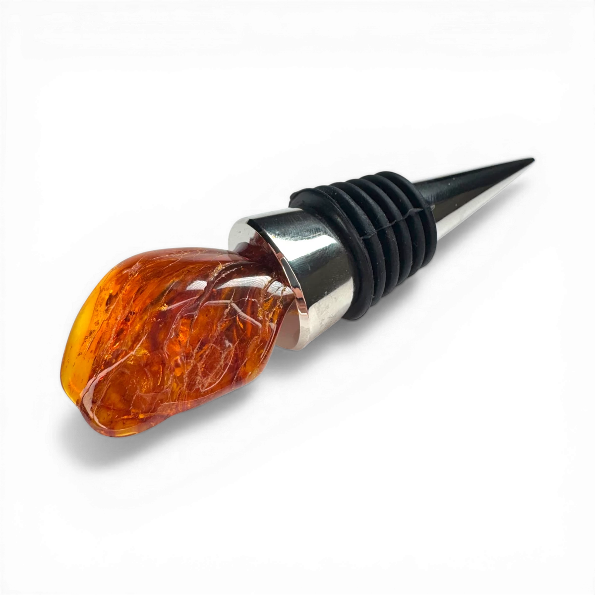 Amber wine bottle stopper