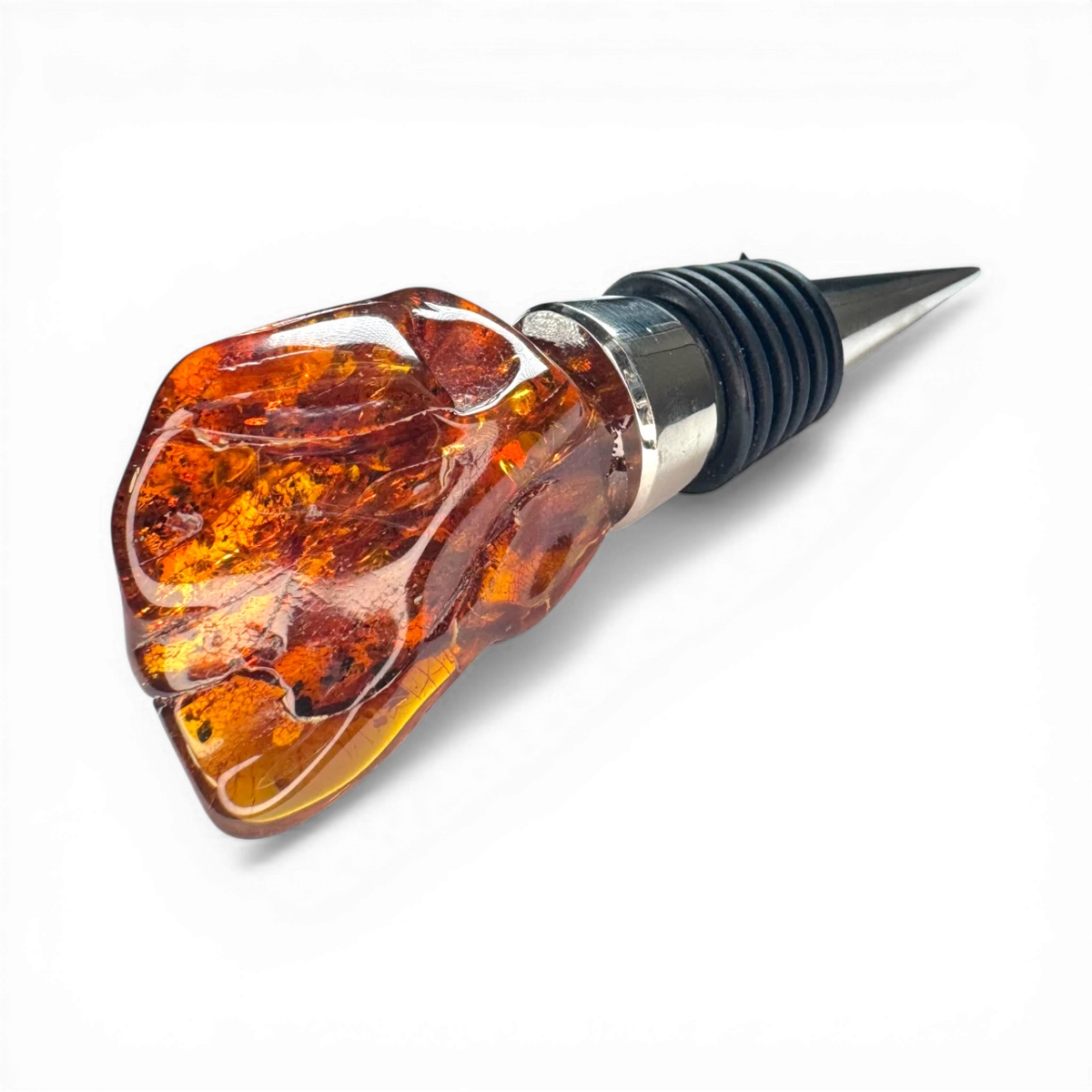 Amber wine bottle stopper