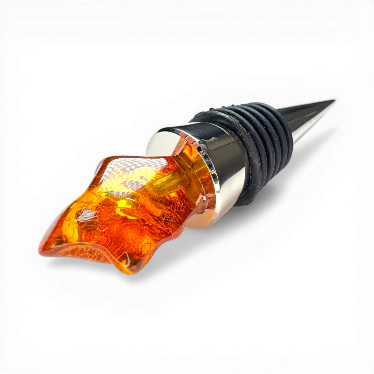 Amber wine bottle stopper