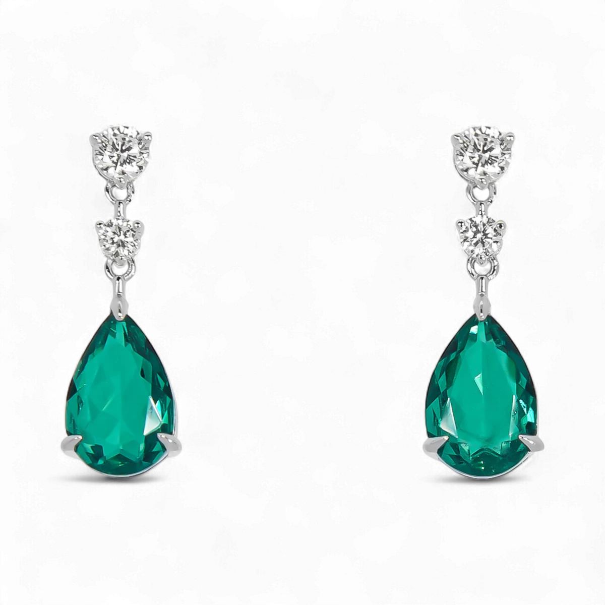 人造绿宝石吊坠耳环