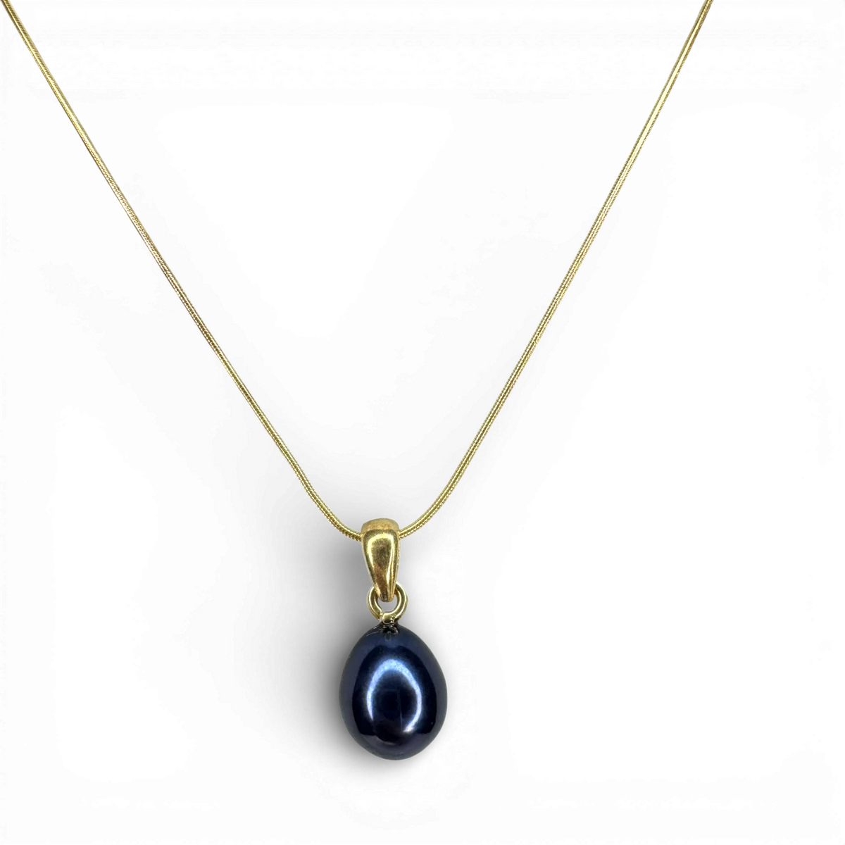 Black Pearl goldbeschichteter Silberanhänger