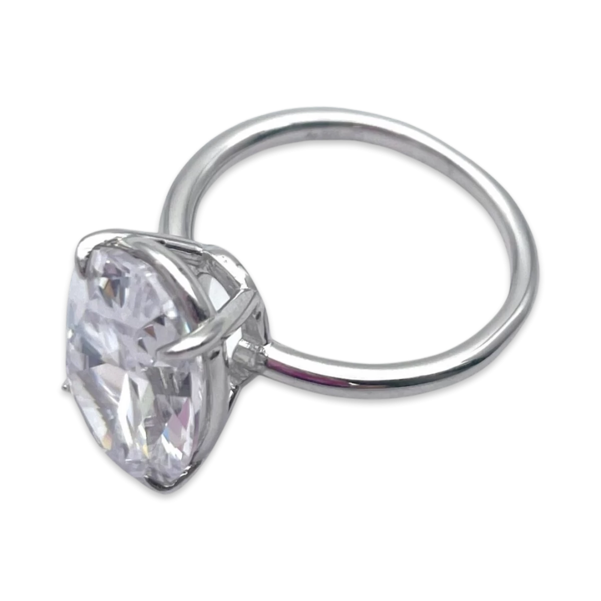 经典椭圆形银戒指