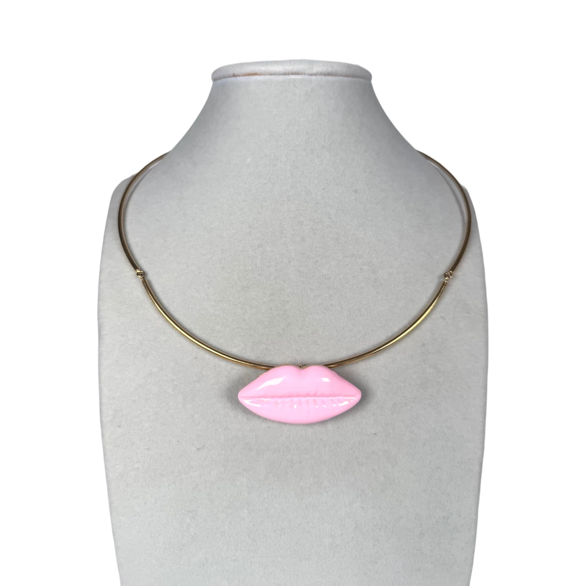 Dali Pink Lips Necklace — Gold Plated 925 Sterling Silver