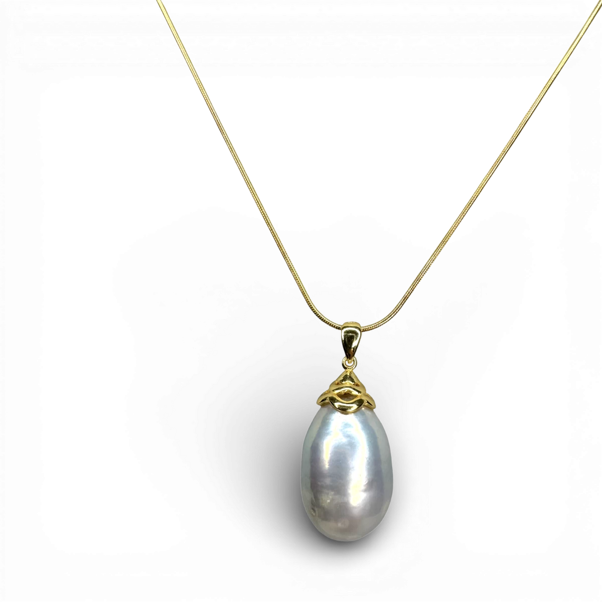 Dark Pearl gold plated silver necklace