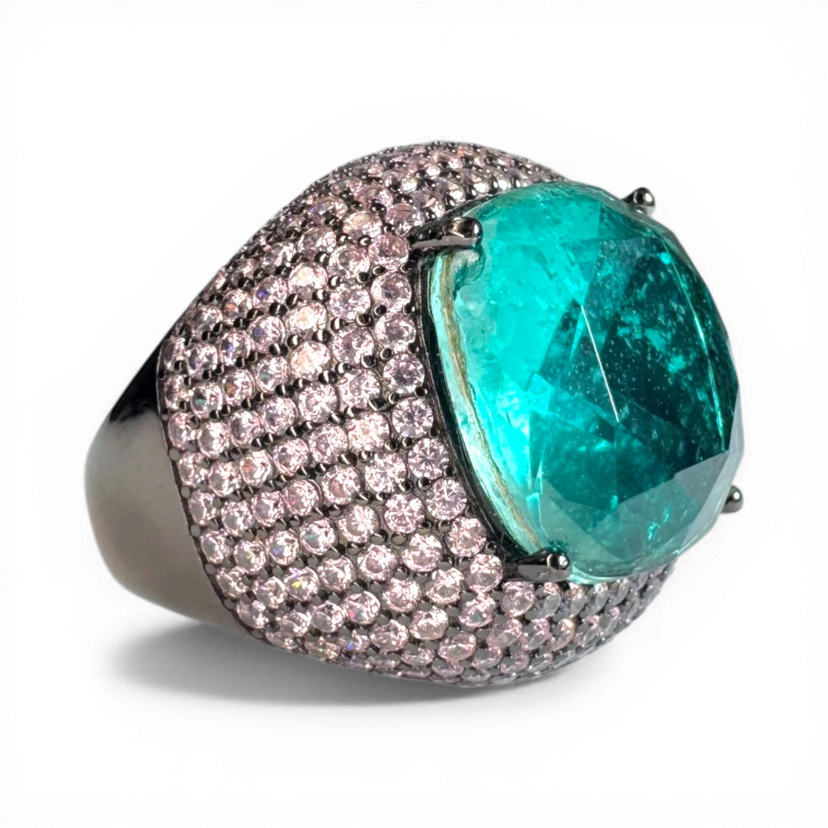 Doppelter agua Pavé-Ring