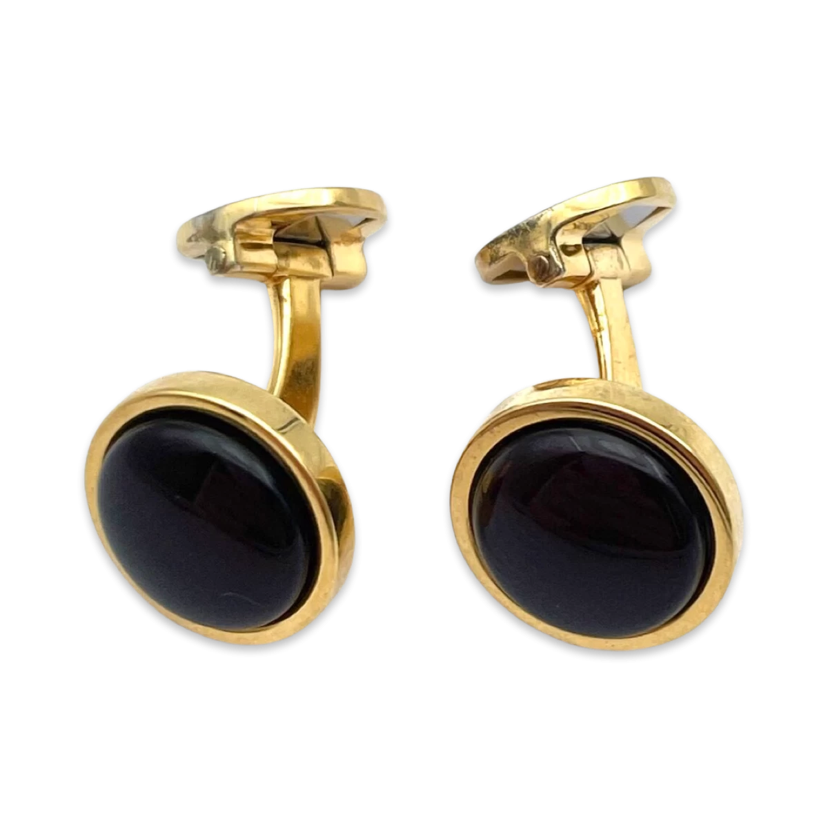 Goldplattierte Bernsteinmanschettenknöpfe