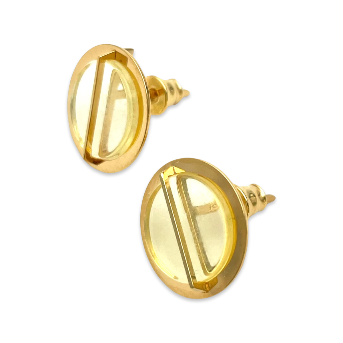 Boucles d'oreilles en ambre plaqué or