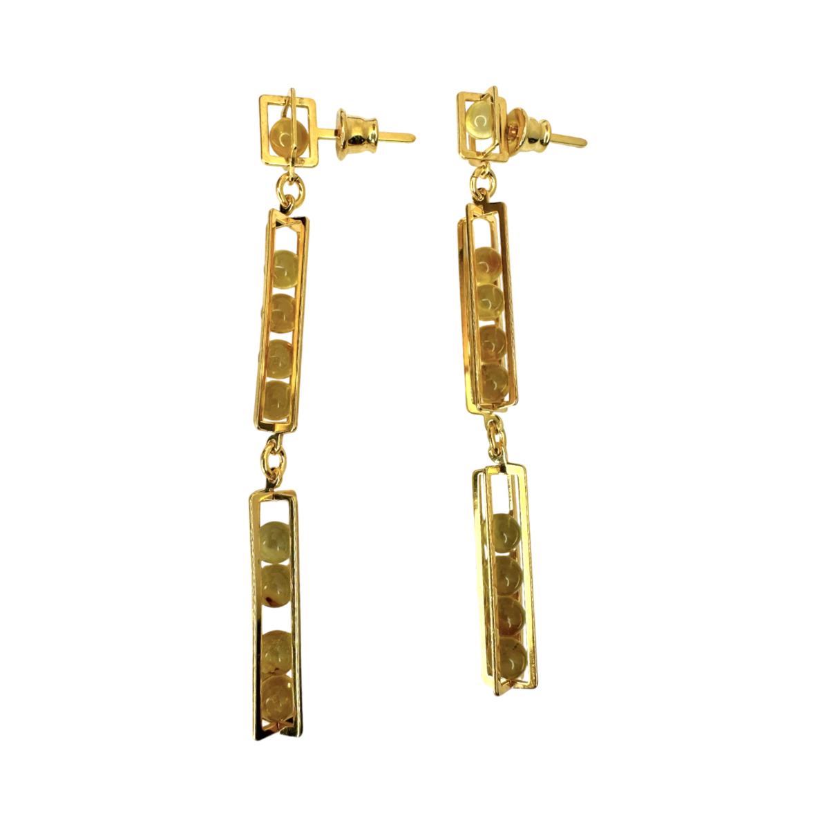 Gold plated amber earrings