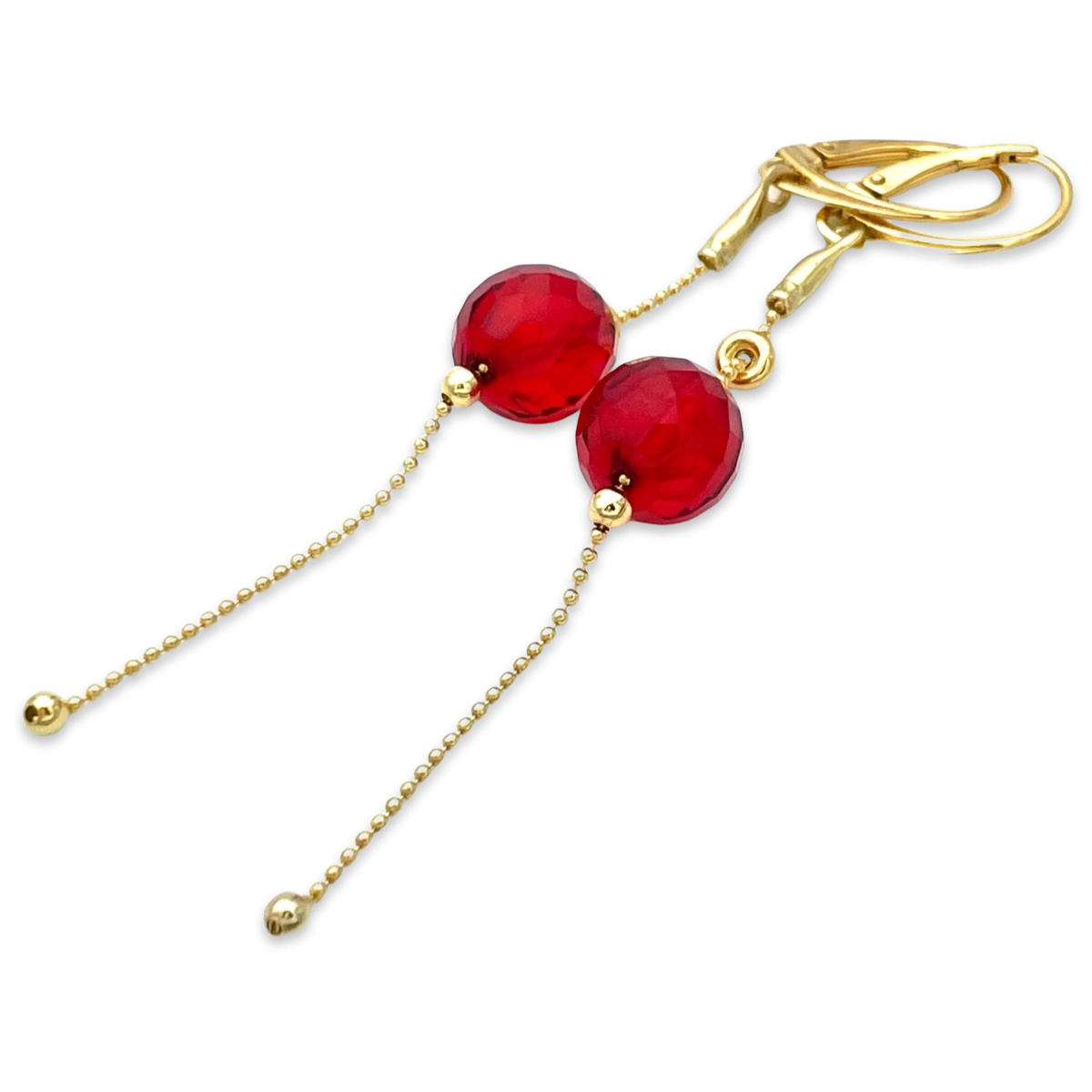 Золото-покриті янтарні сережки