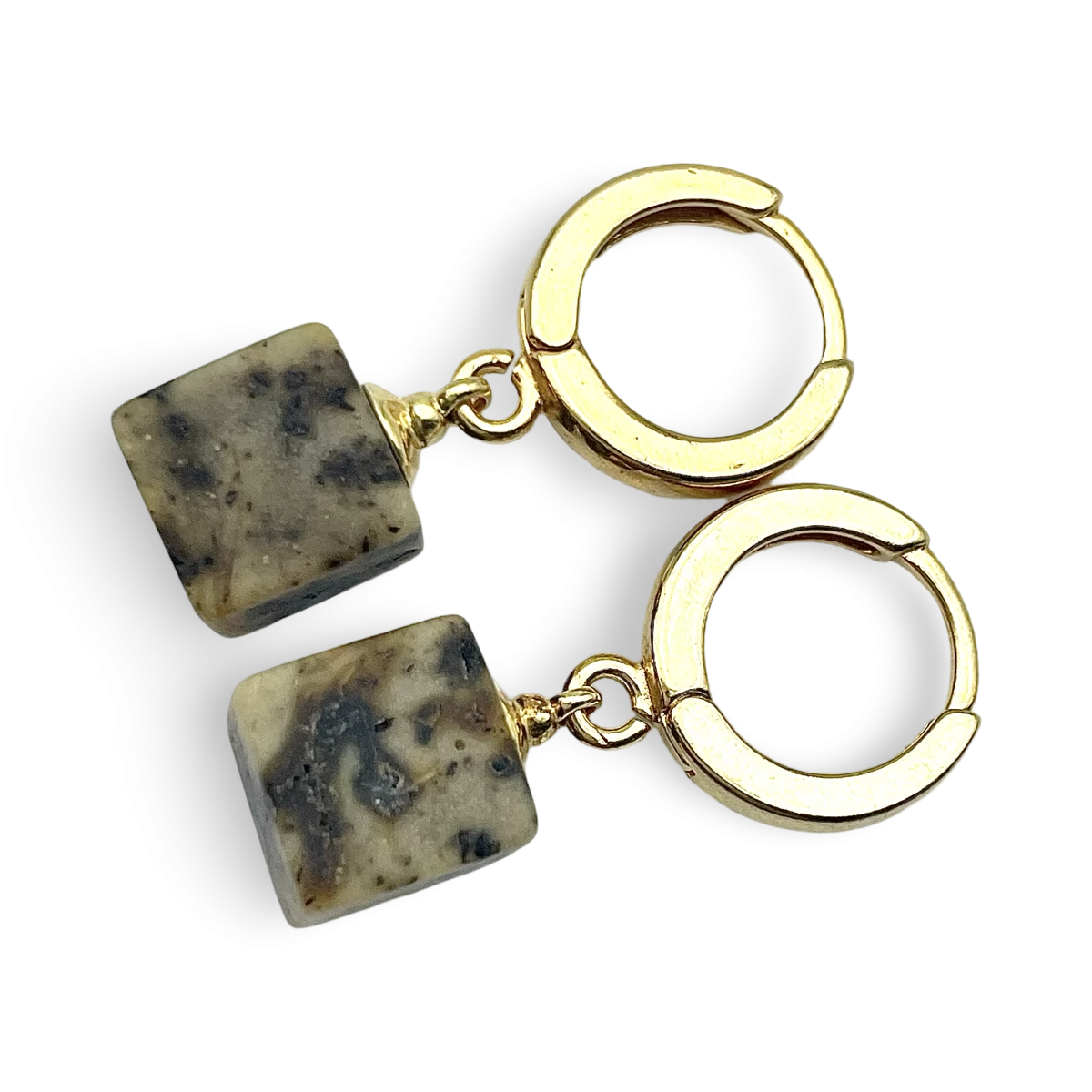 Mit Gold überzogene Bernstein-Ohrringe