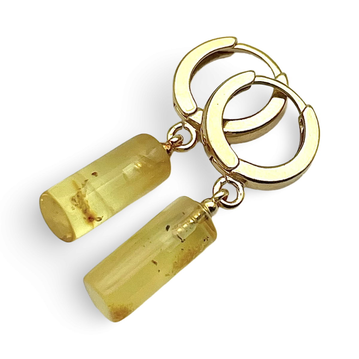 Mit Gold überzogene Bernstein-Ohrringe