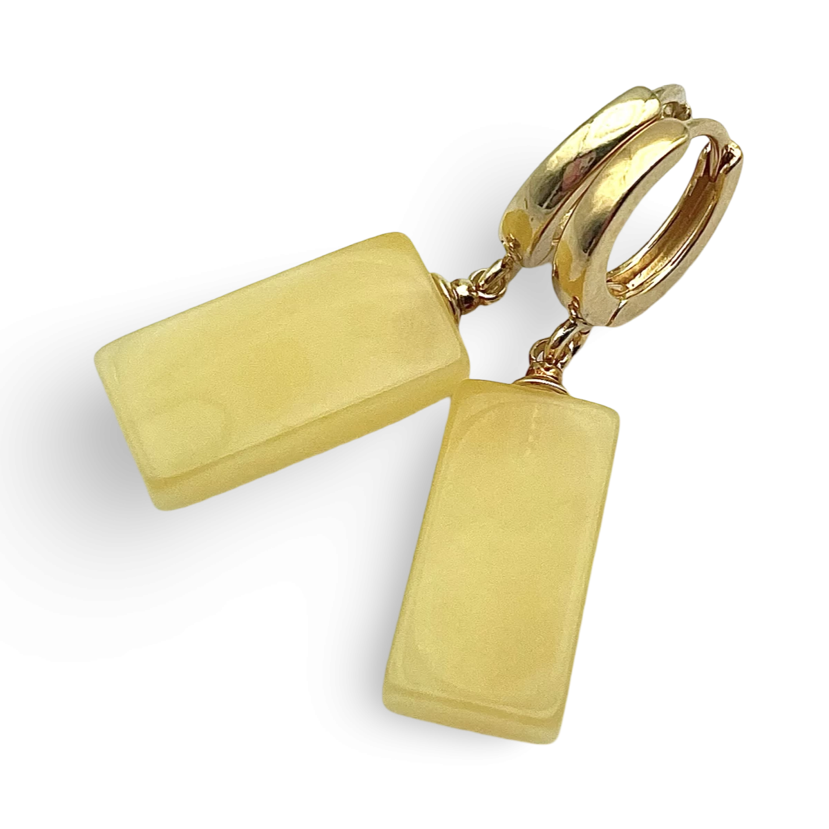 Mit Gold überzogene Bernstein-Ohrringe