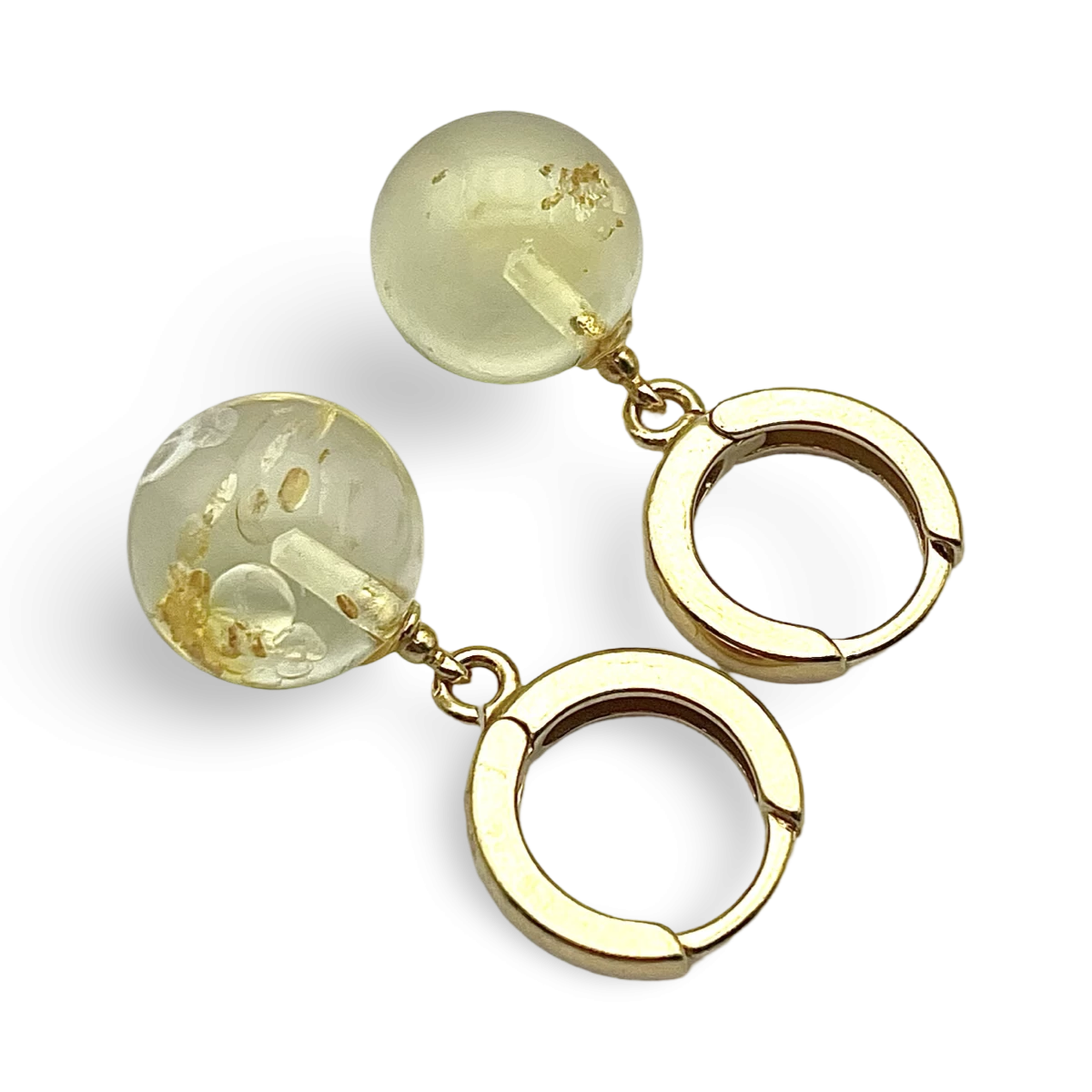 Goldplattierte Bernstein-Ohrringe