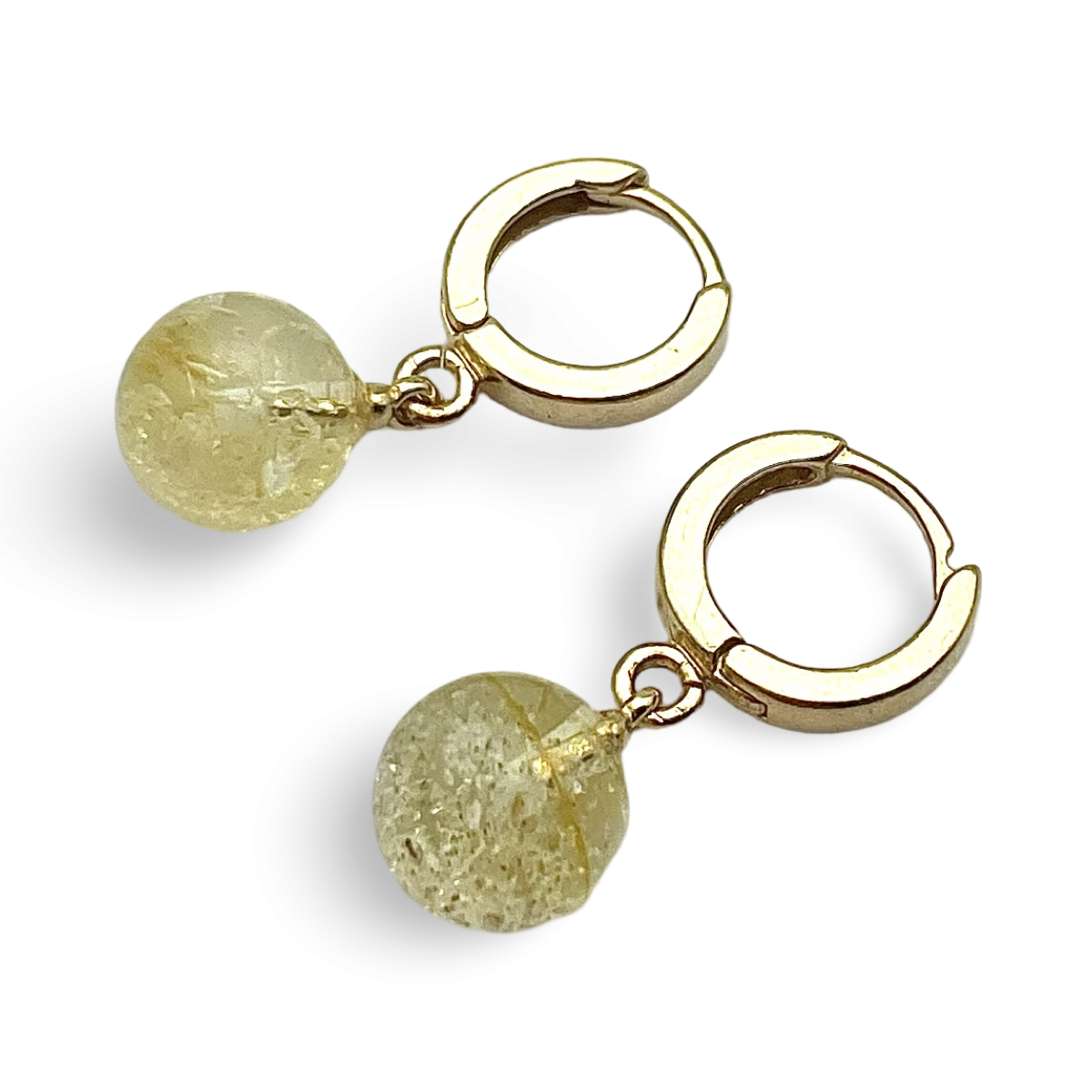 Goldplattierte Bernstein-Ohrringe