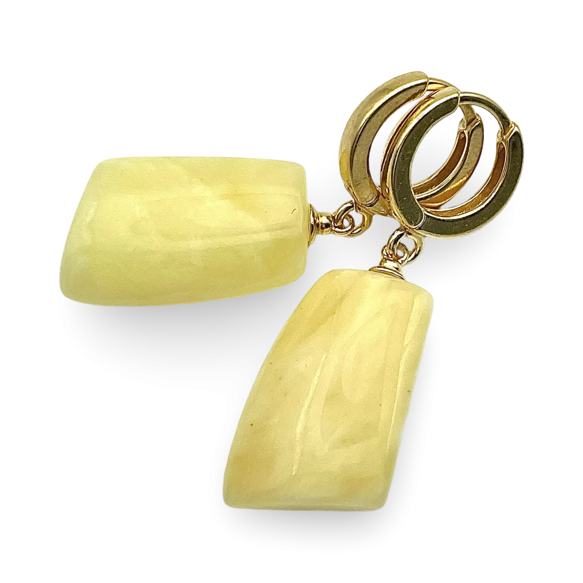 Mit Gold überzogene Bernstein-Ohrringe