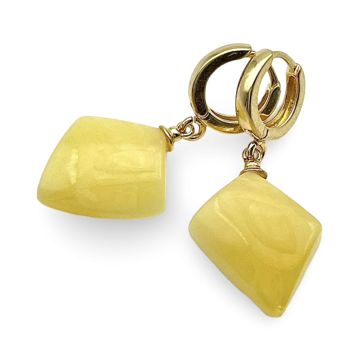 Mit Gold überzogene Bernstein-Ohrringe