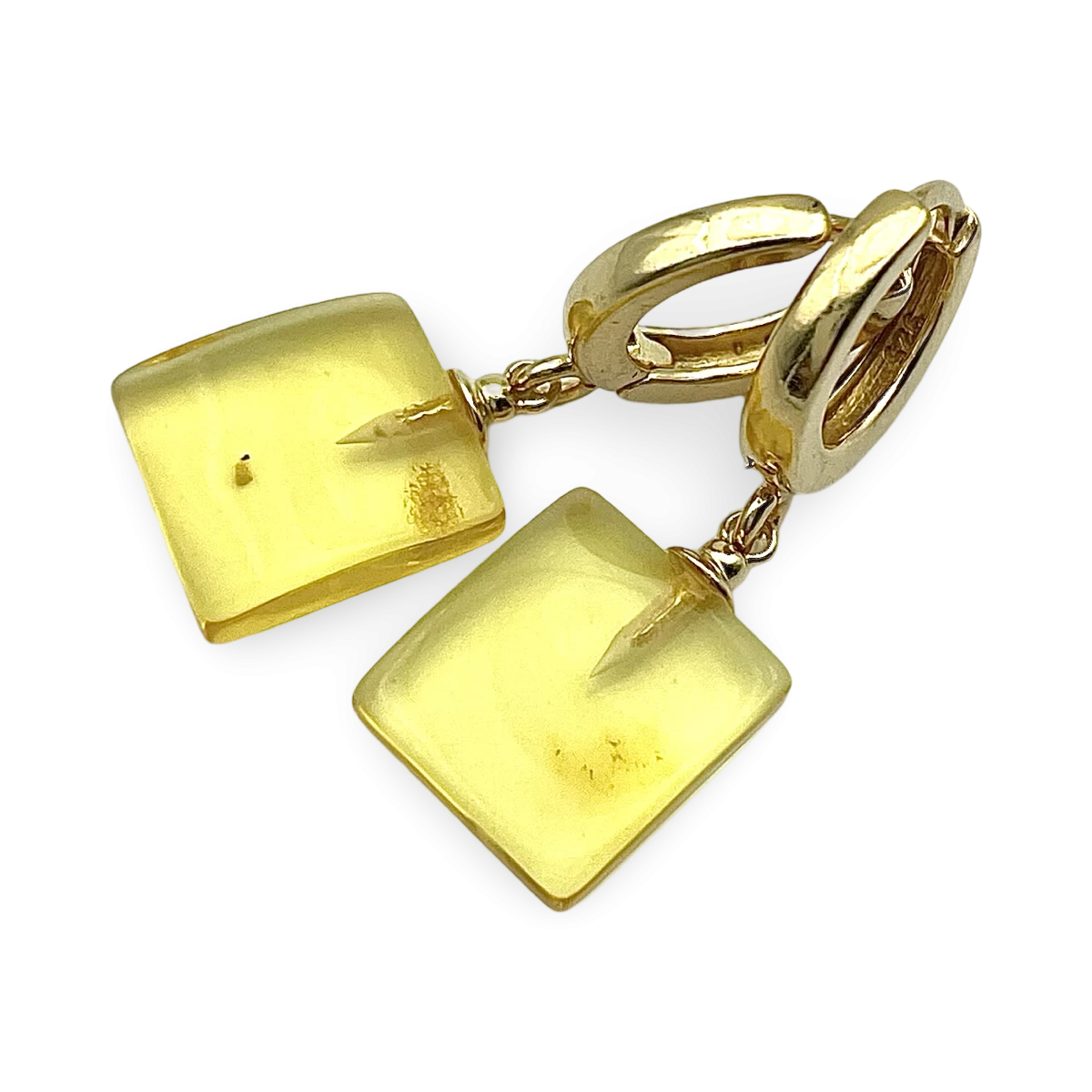 Mit Gold überzogene Bernstein-Ohrringe